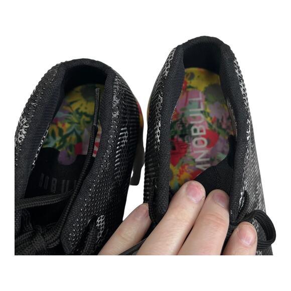 NOBULL Mid Top Trainer Shoes Mens Size 10.5 Black Floral SuperFabric Sneakers - Picture 3 of 7